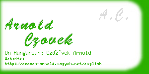 arnold czovek business card