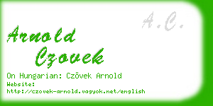arnold czovek business card